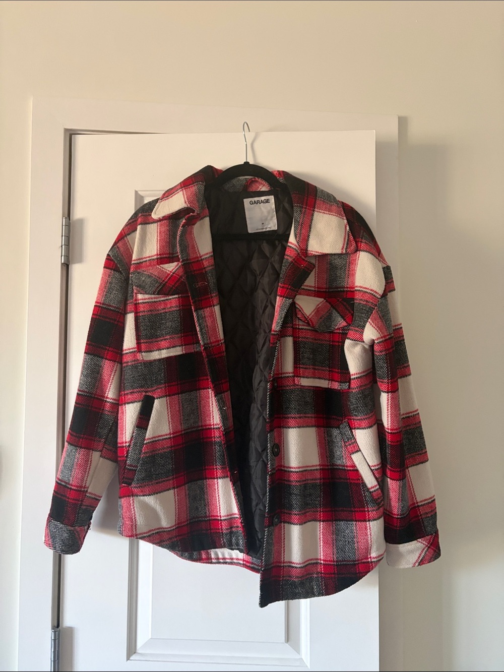 Garage Red & Black Plaid Lined Quilted Jacket - Picture 1 of 4